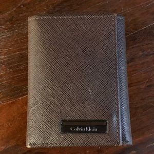 Calvin Klein Leather Trifold Brown Wallet